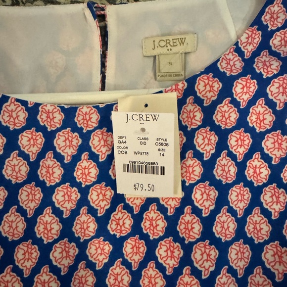 NWT JCrew Paisley Print Dress (14) - Picture 2 of 2
